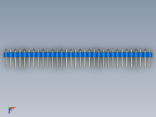 彩色公排针 100mil 2.54mm 系列-DS1022_blue_32p_100mil_Type_SMT_R1_rev1.0俯视缩略图