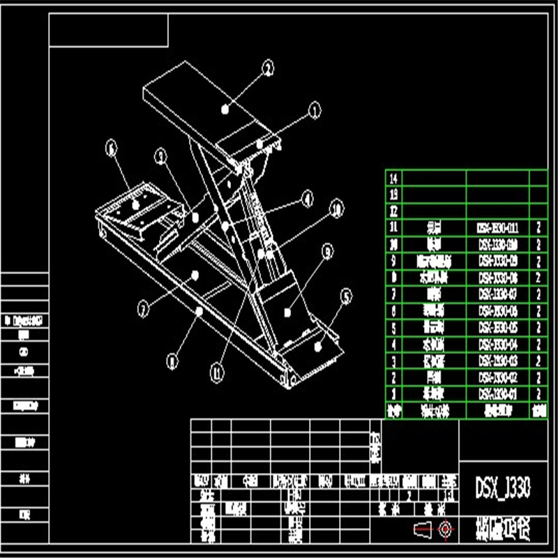 剪式举升机全套CAD图纸 机械设计参考资料设计素材