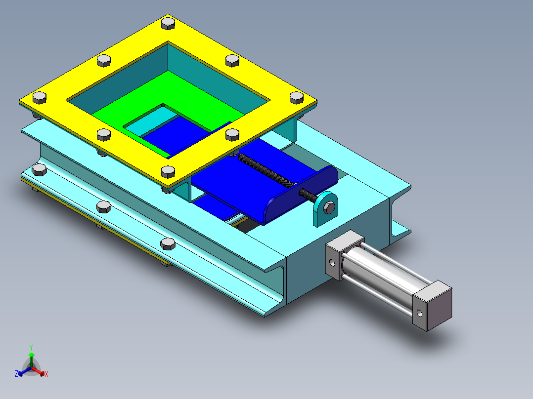 气动调节闸板正等轴测图