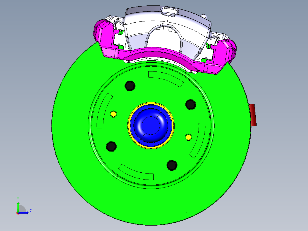 微信汽车盘式制动器设计【含三维catia+CAD图+文档】左视图
