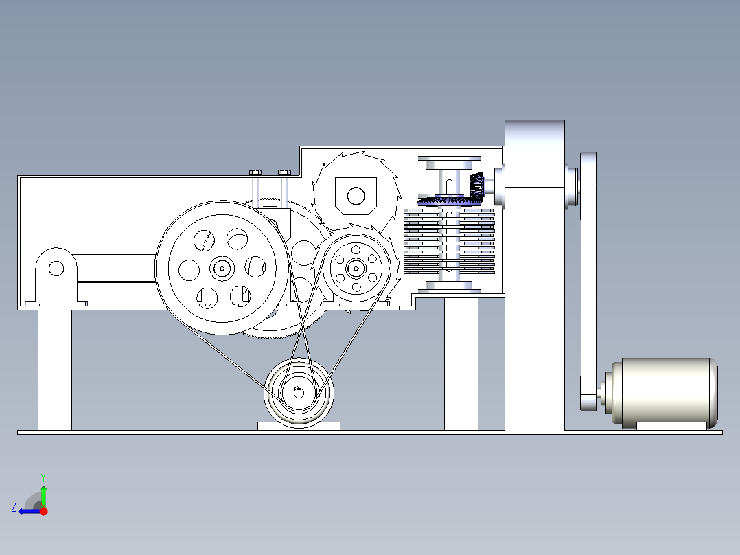 玉米秸秆粉碎机设计含三维二维说明书右视图