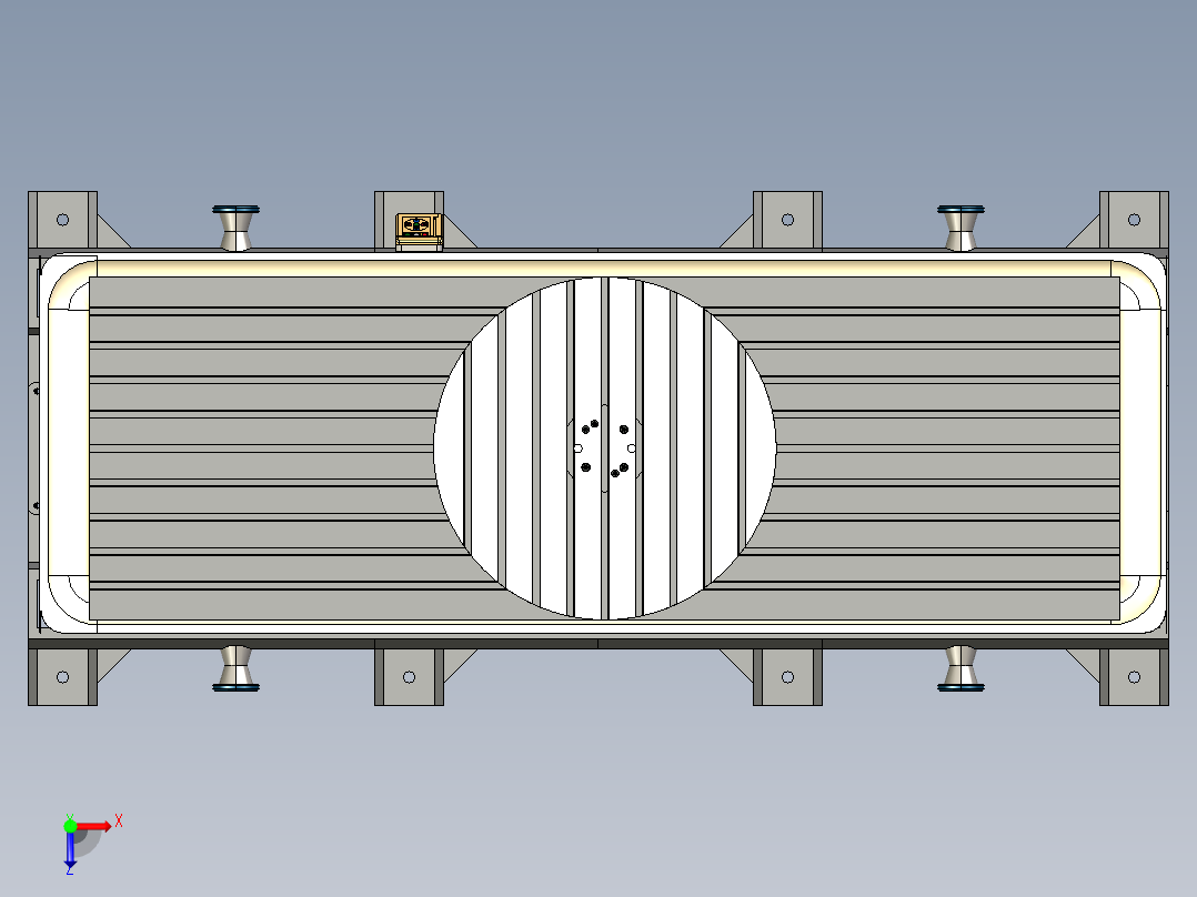 移动夹紧旋转台俯视图