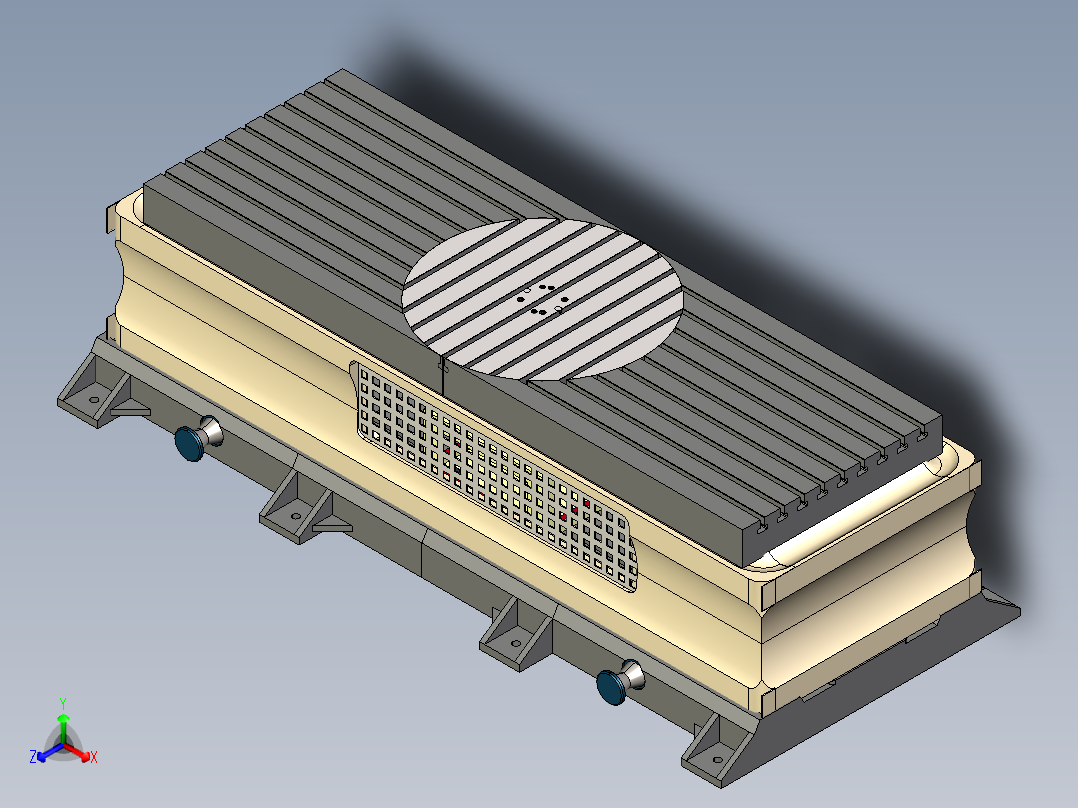 移动夹紧旋转台正等轴测图