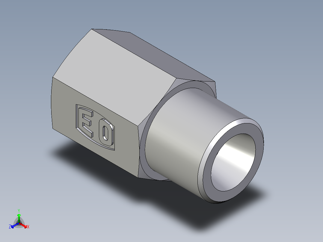 卡套式工业通用硬管接头EO_Swivel_connector_GAI06LRCFX主视图