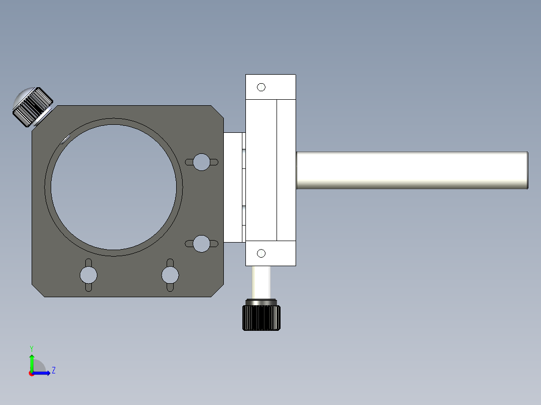 三维光学镜片调整架左视图