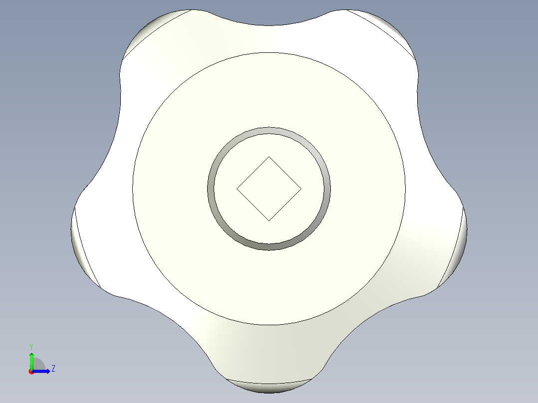 星型把手(角穴)VCRT-FM-3D多系列多零件图纸模型左视图