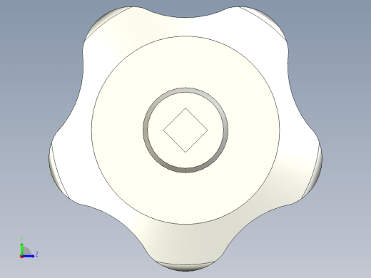 星型把手(角穴)VCRT-FM-3D多系列多零件图纸模型左视缩略图