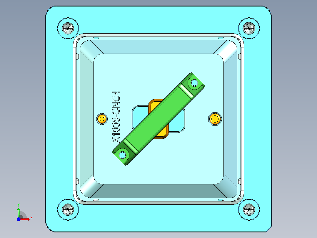 X1008-笔记本CNC工装夹具三维模型CNC3-0916前视图
