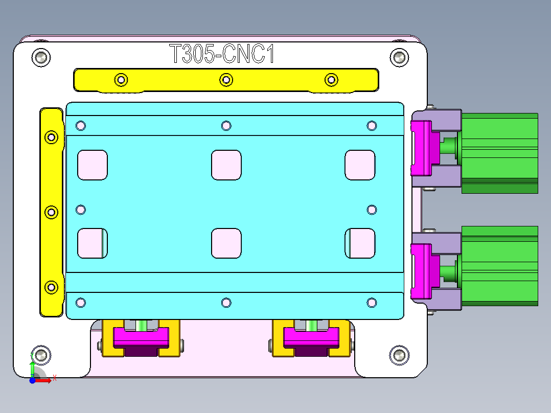 T305-CNC1笔记本CNC工装夹具三维模型-0506前视图