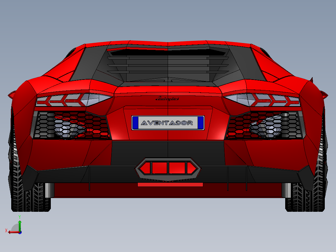 兰博基尼后视图