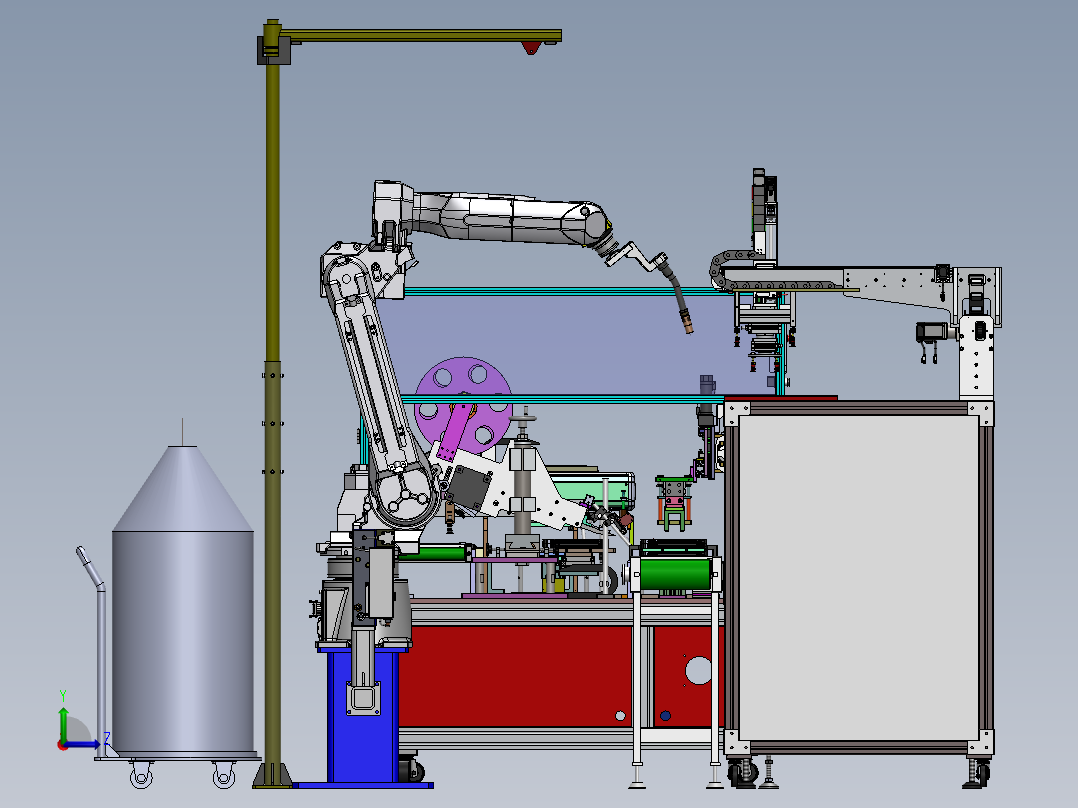 数码电子自动组装生产线sw17可编辑左视图
