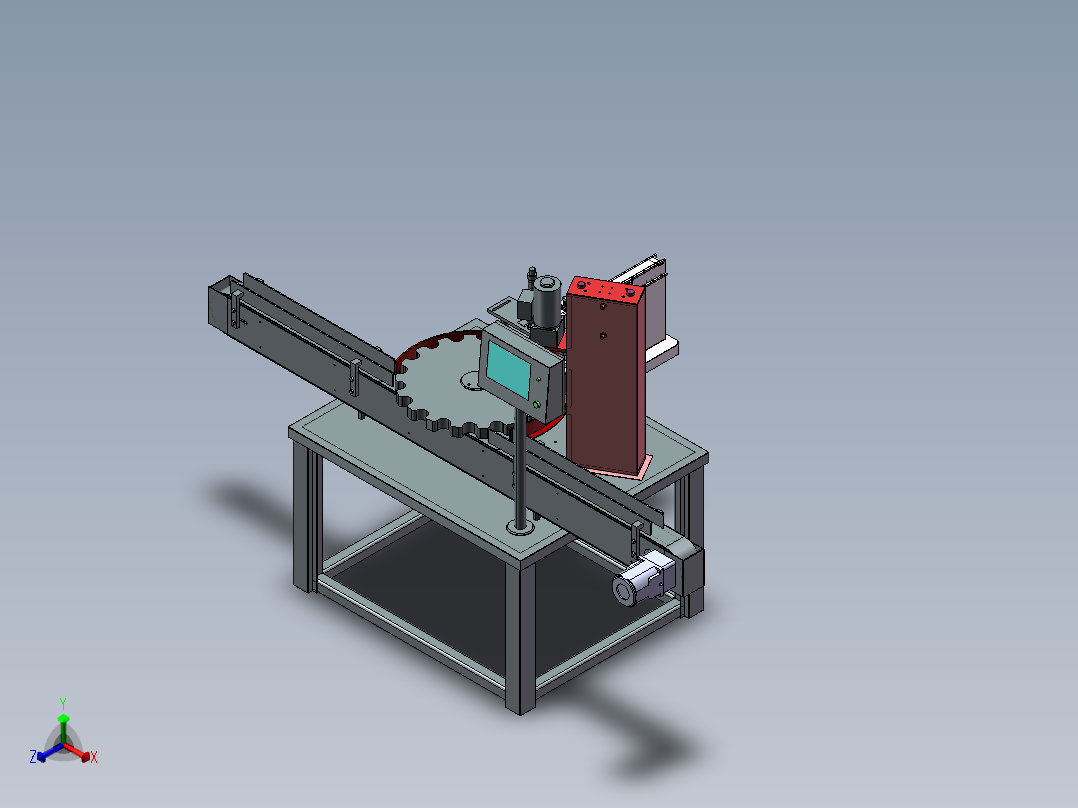 奶瓶奶盖组装机sw18正等轴测图