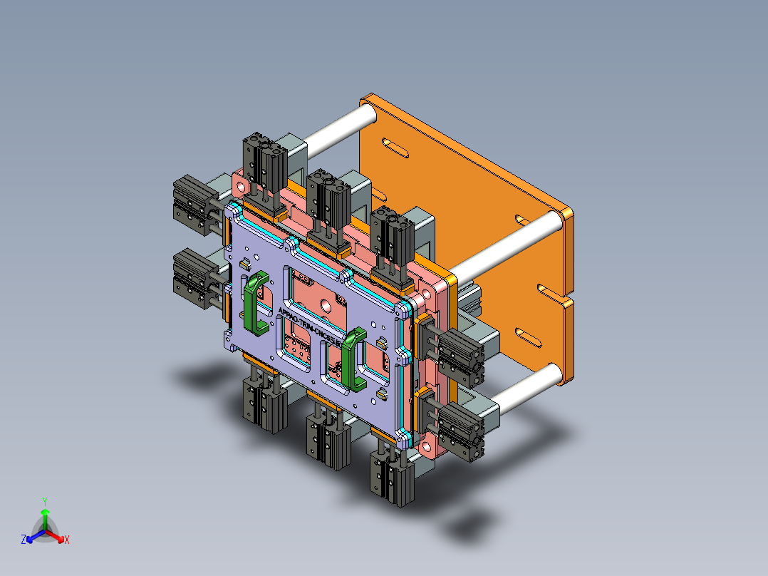 中空边框铣四周避位CNC治具模型
