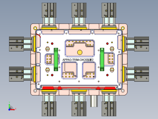 中空边框铣四周避位CNC治具模型前视缩略图