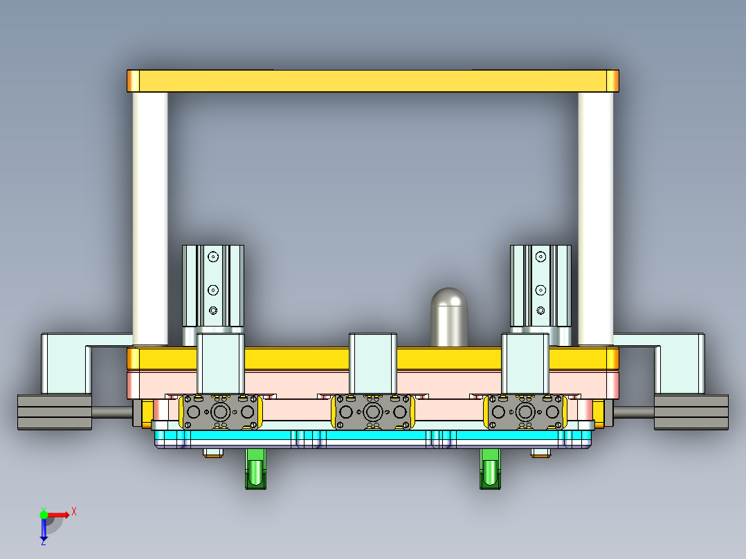 中空边框铣四周避位CNC治具模型俯视图