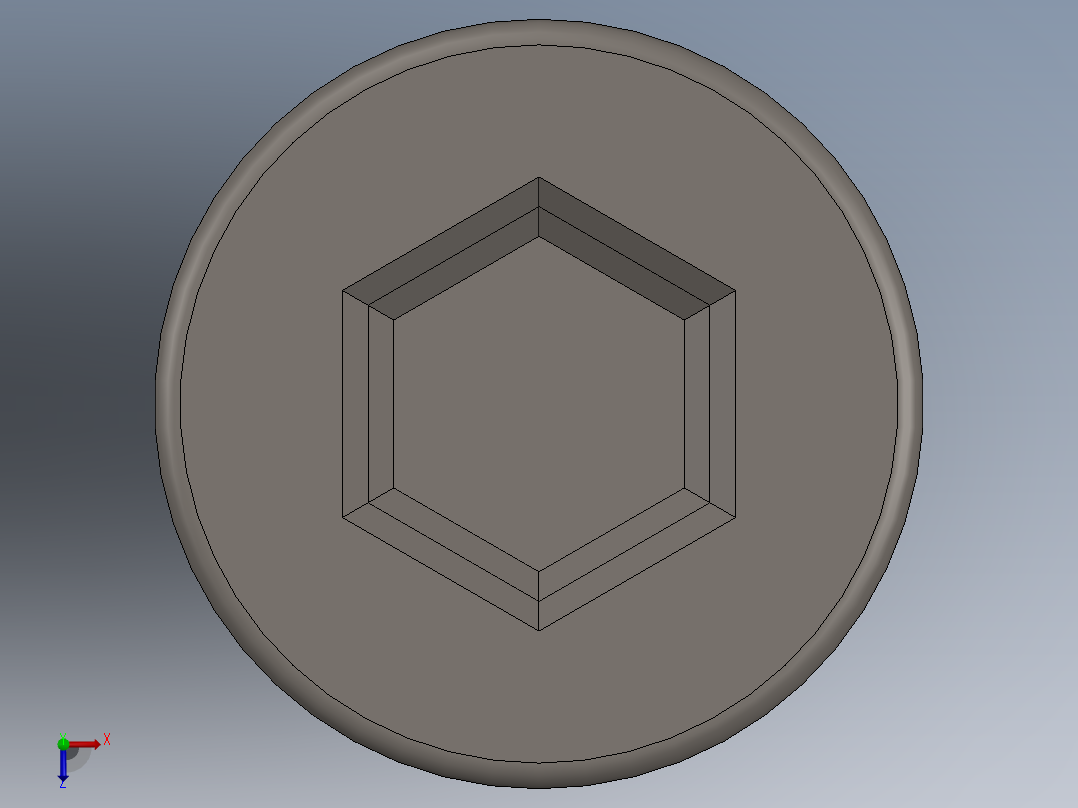 Screw_DIN_912_M2.5x35_A2.SLDPRT公制内六角螺钉俯视图