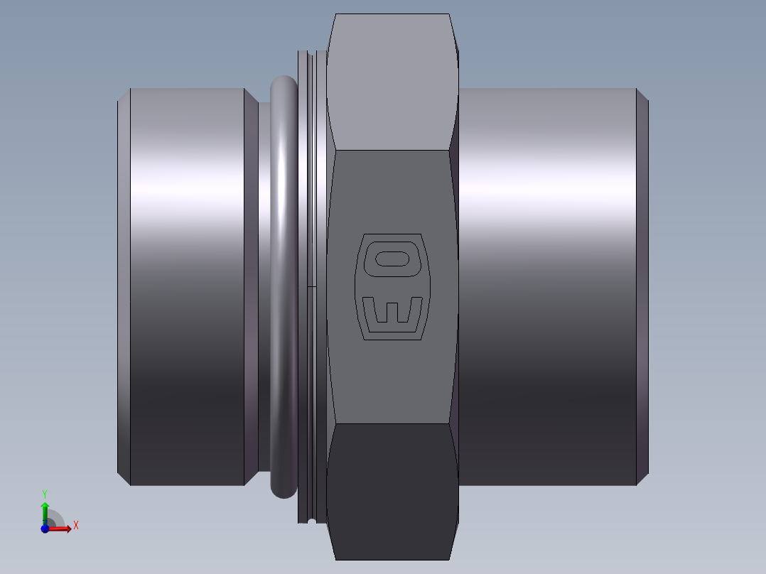 公制螺纹O圈密封、1DH-42前视图