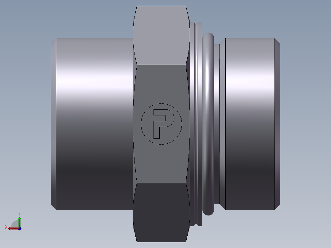 公制螺纹O圈密封、1DH-42后视图