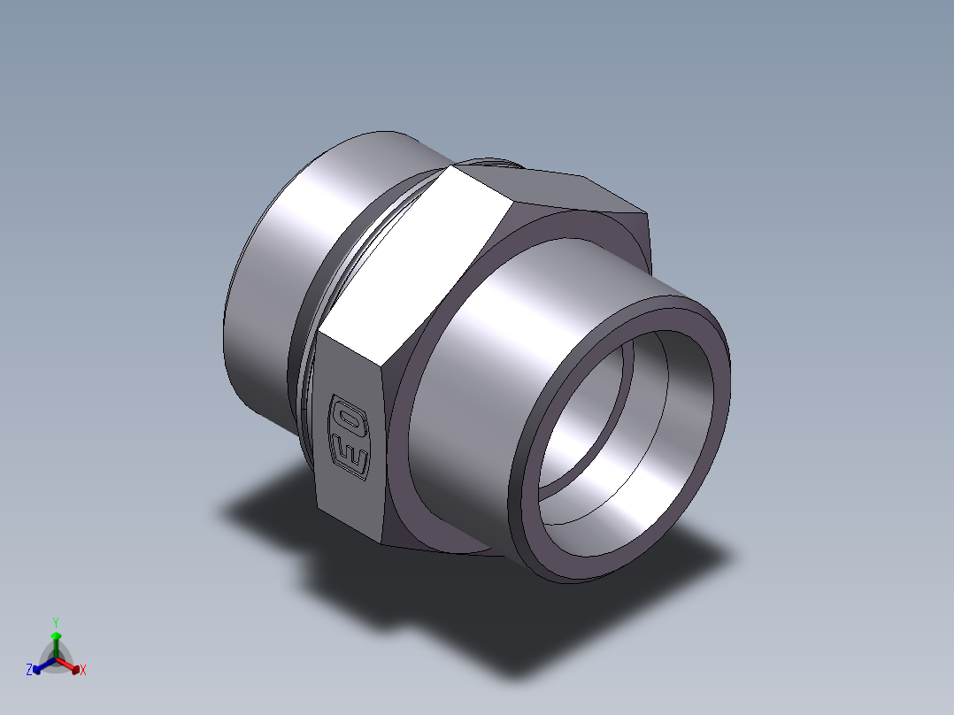 公制螺纹O圈密封、1DH-42正等轴测图