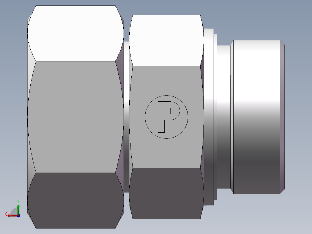 直通管螺纹组合接头、2DC-24-52WD后视图