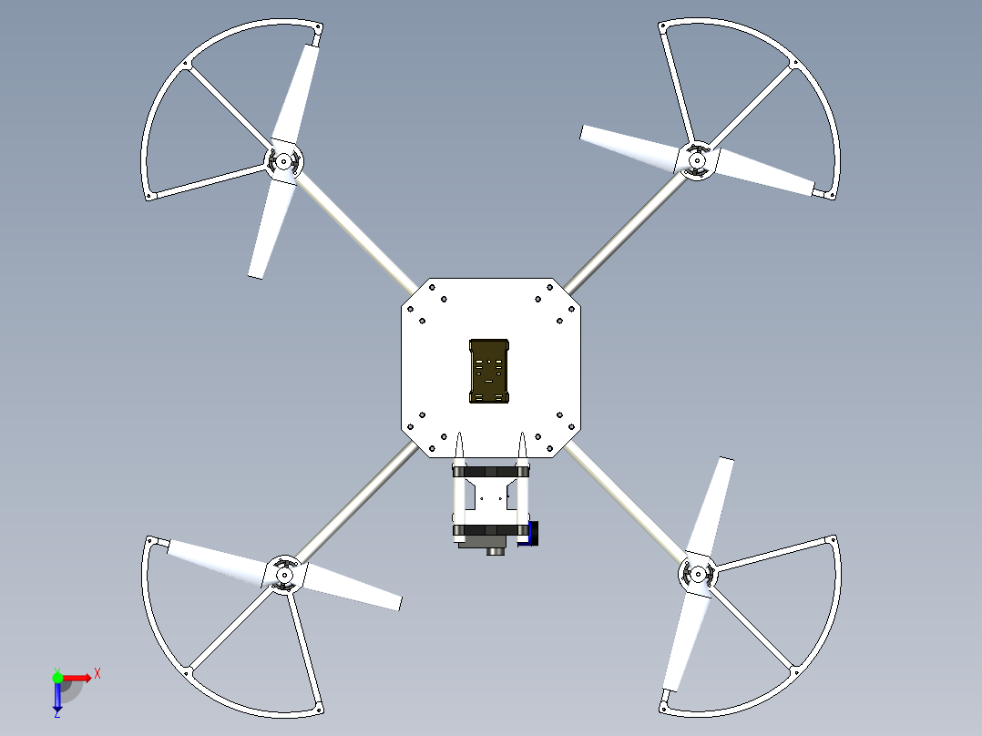 B3003296-半自主四轴飞行器无人机俯视图