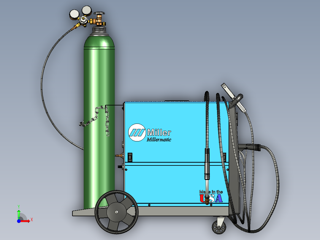 米勒电焊机三维设计前视图