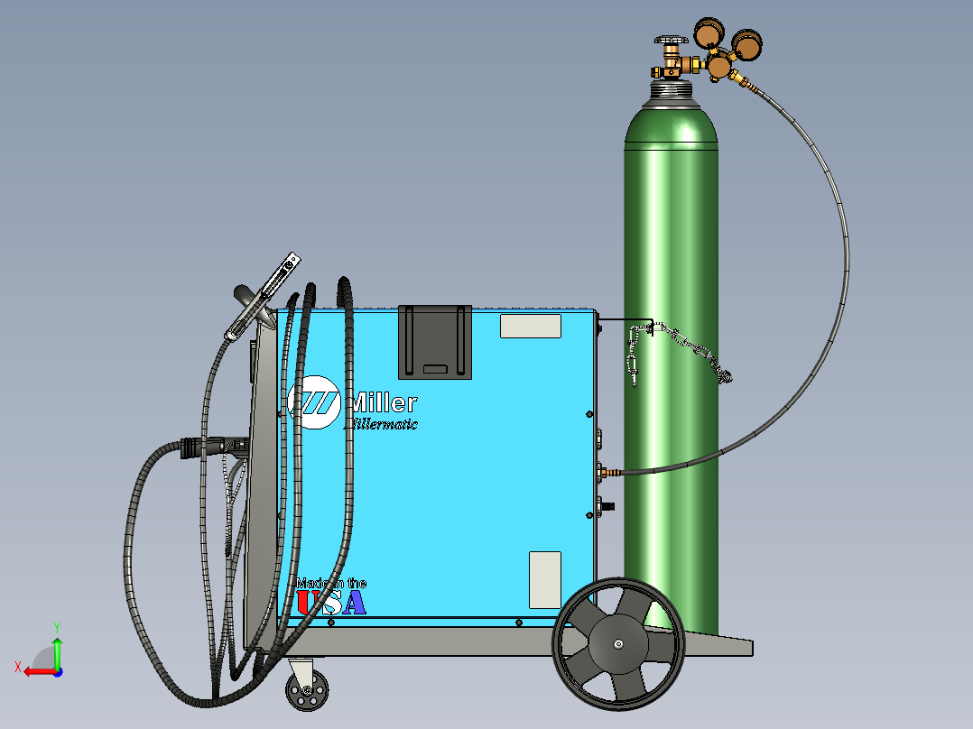 米勒电焊机三维设计后视图