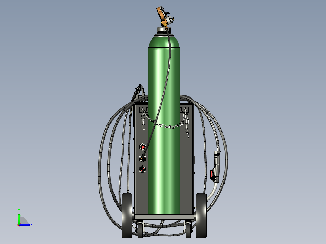 米勒电焊机三维设计左视图