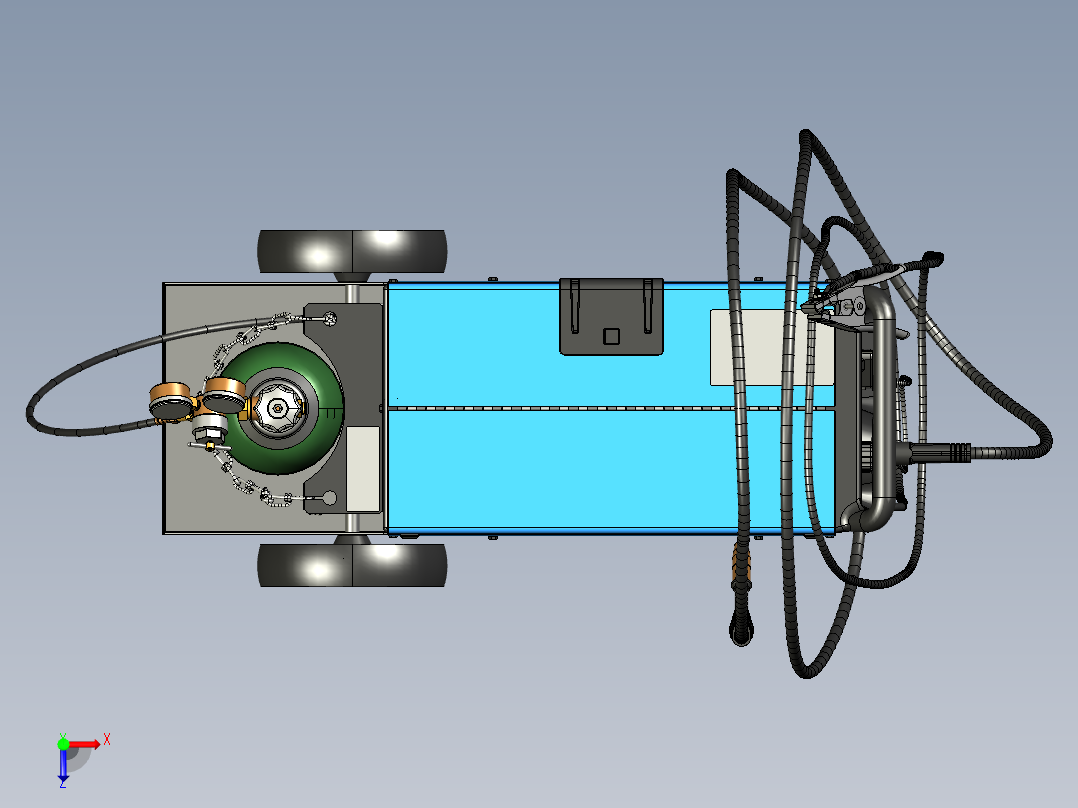 米勒电焊机三维设计俯视图
