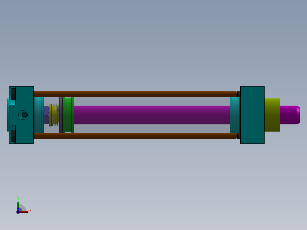 气缸（带迷你阻尼40x18x150-mm-1.snapshot.1前视图
