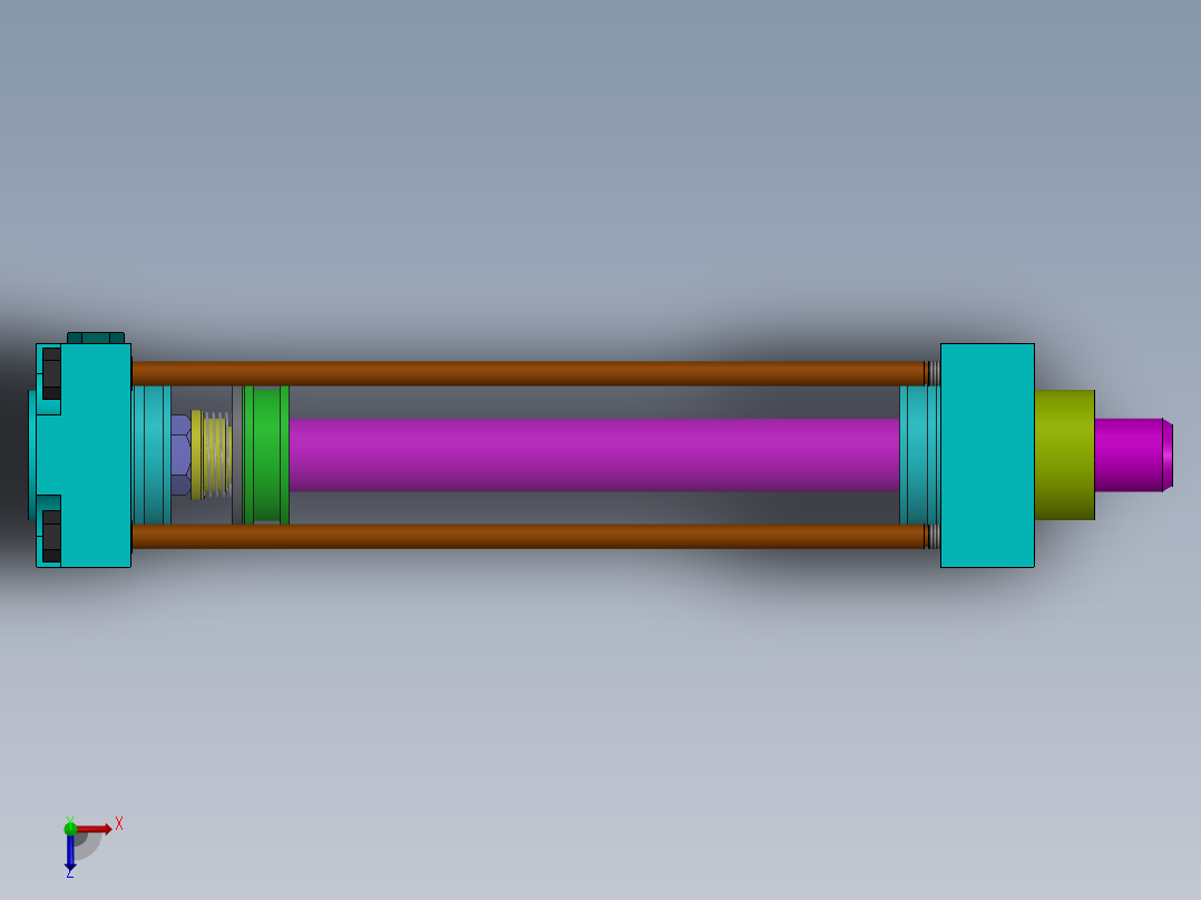 气缸（带迷你阻尼40x18x150-mm-1.snapshot.1俯视图
