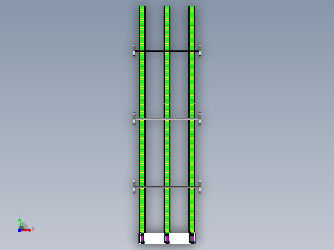大功率自动冲压生产线设计前视图