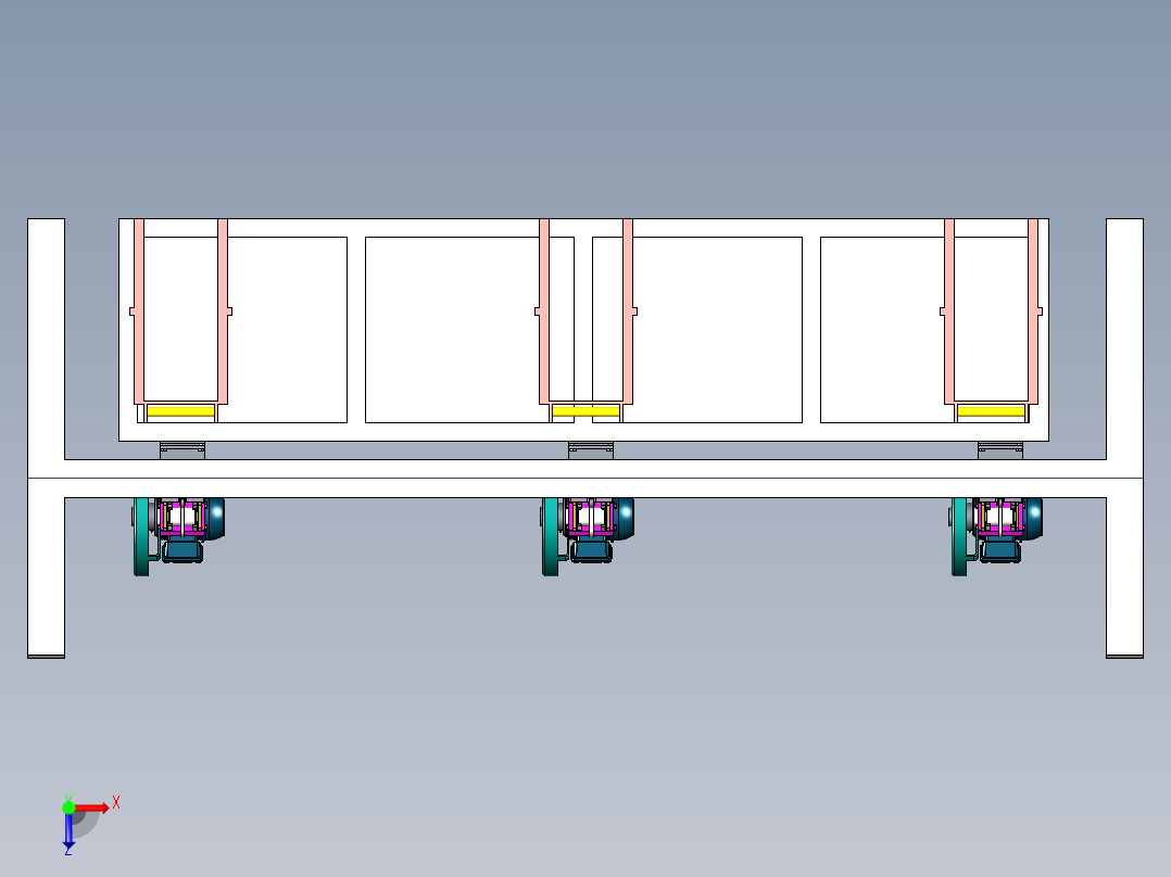 大功率自动冲压生产线设计俯视图