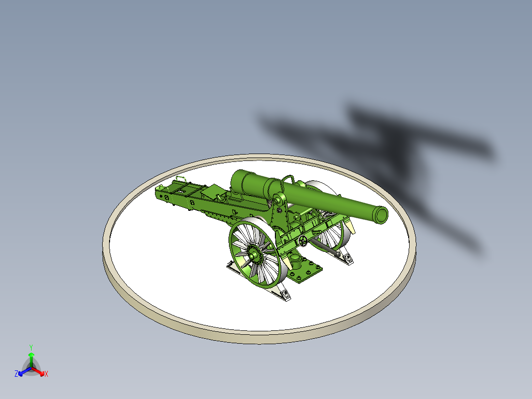 B3003781-野战炮正等轴测图