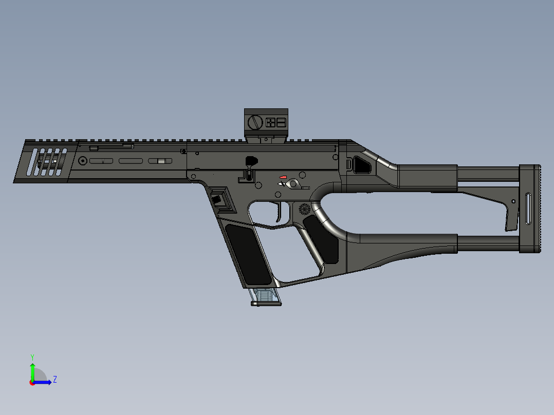 手枪左轮冲锋枪老式狙击步枪设计3D图纸WZ2022 pcc GLOCK vx STP左视图