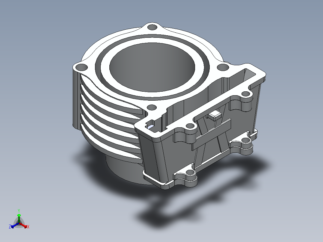 Satria FU 喷射_GSX 缸体正等轴测图