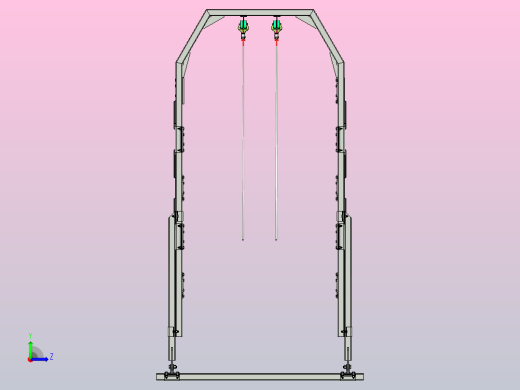 悬挂式输送机支撑结构左视缩略图