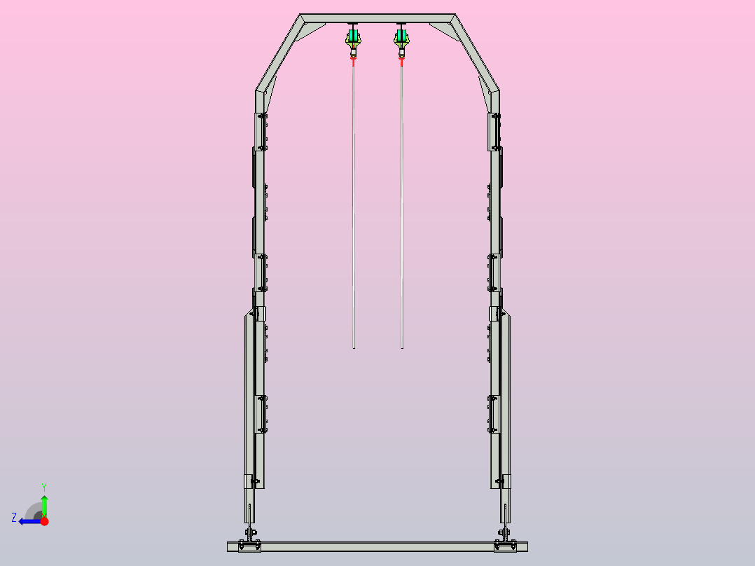 悬挂式输送机支撑结构右视图