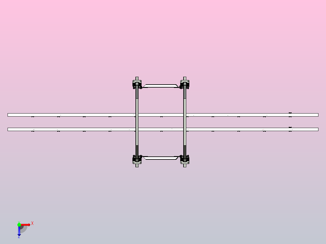 悬挂式输送机支撑结构俯视图