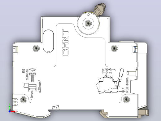 NB5LE-63_B 3P&amp;N剩余电流动作断路器三维模型202208前视缩略图