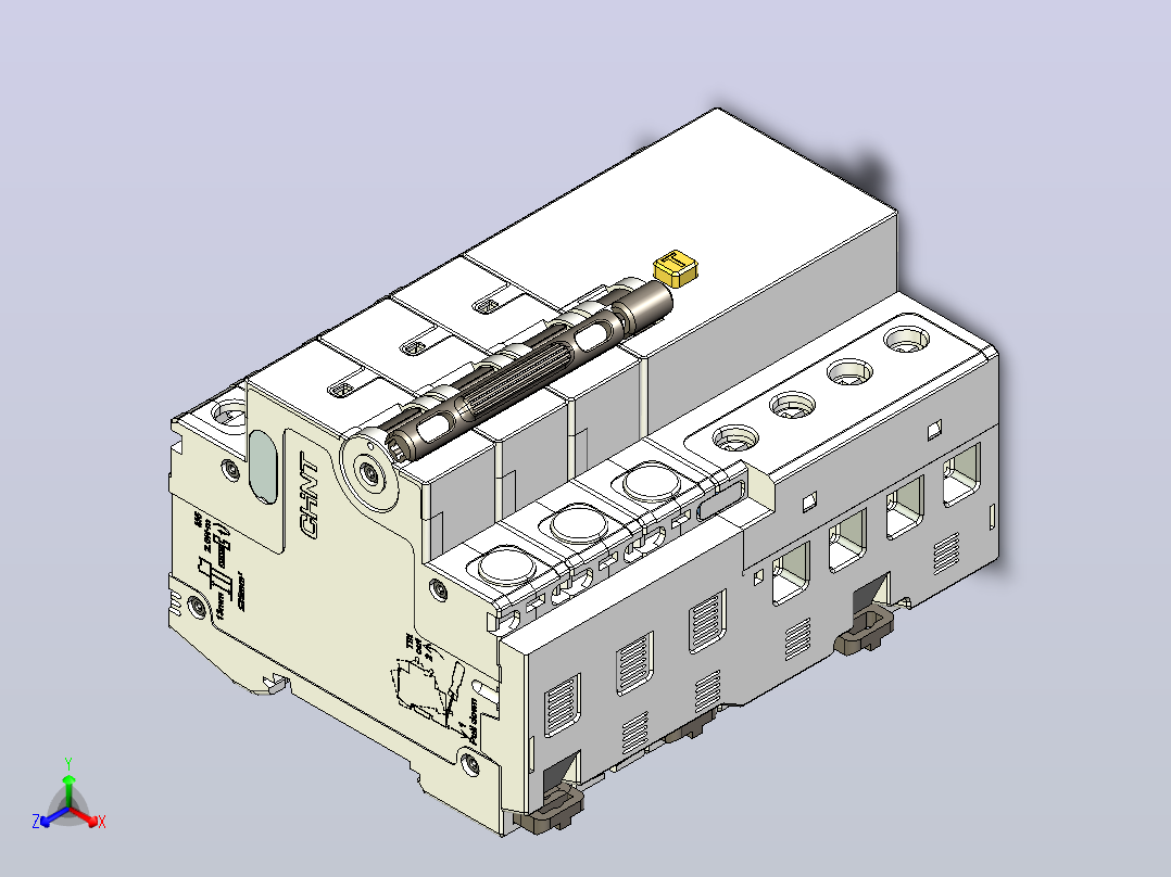 NB5LE-63_B 3P&amp;N剩余电流动作断路器三维模型202208正等轴测图