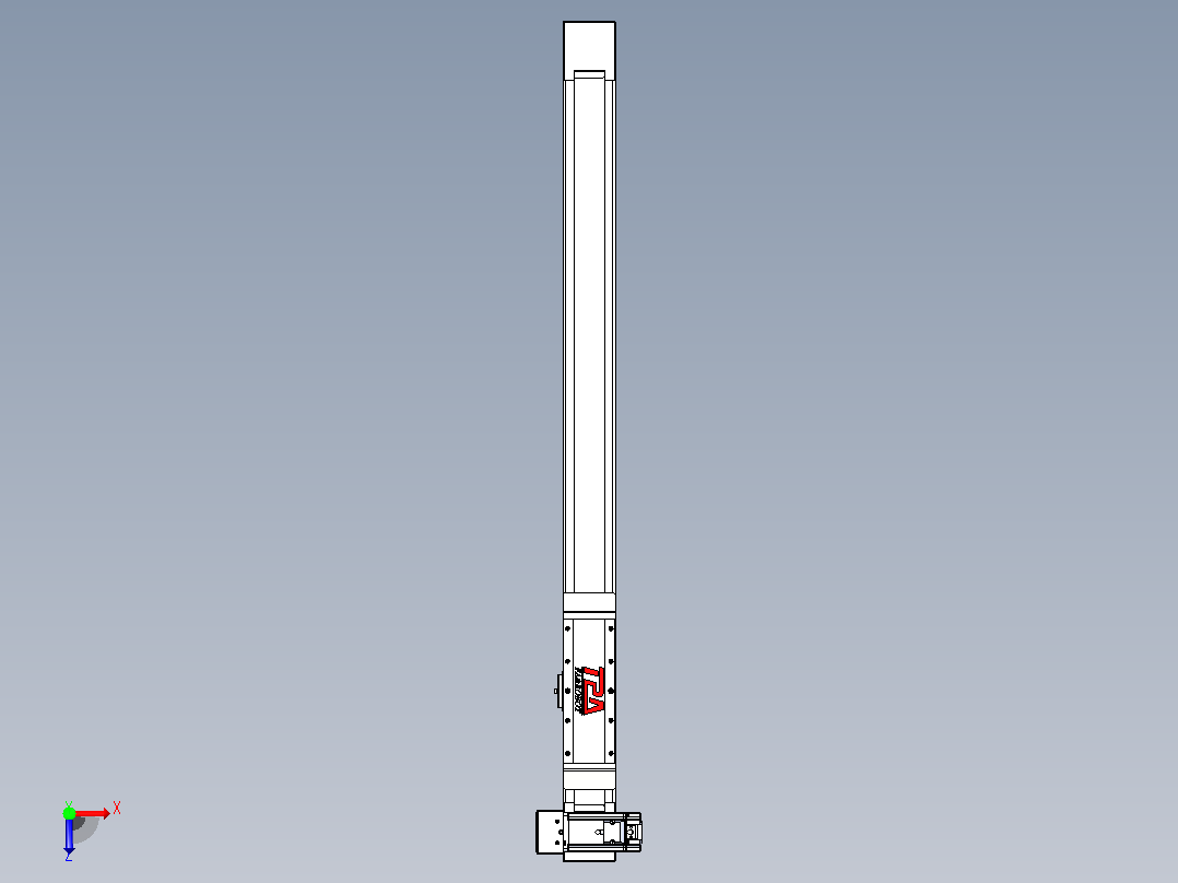 伺服电机集成皮带传动直线执行器TPA-OCB-80-140-L750-LU-P40-N3俯视图