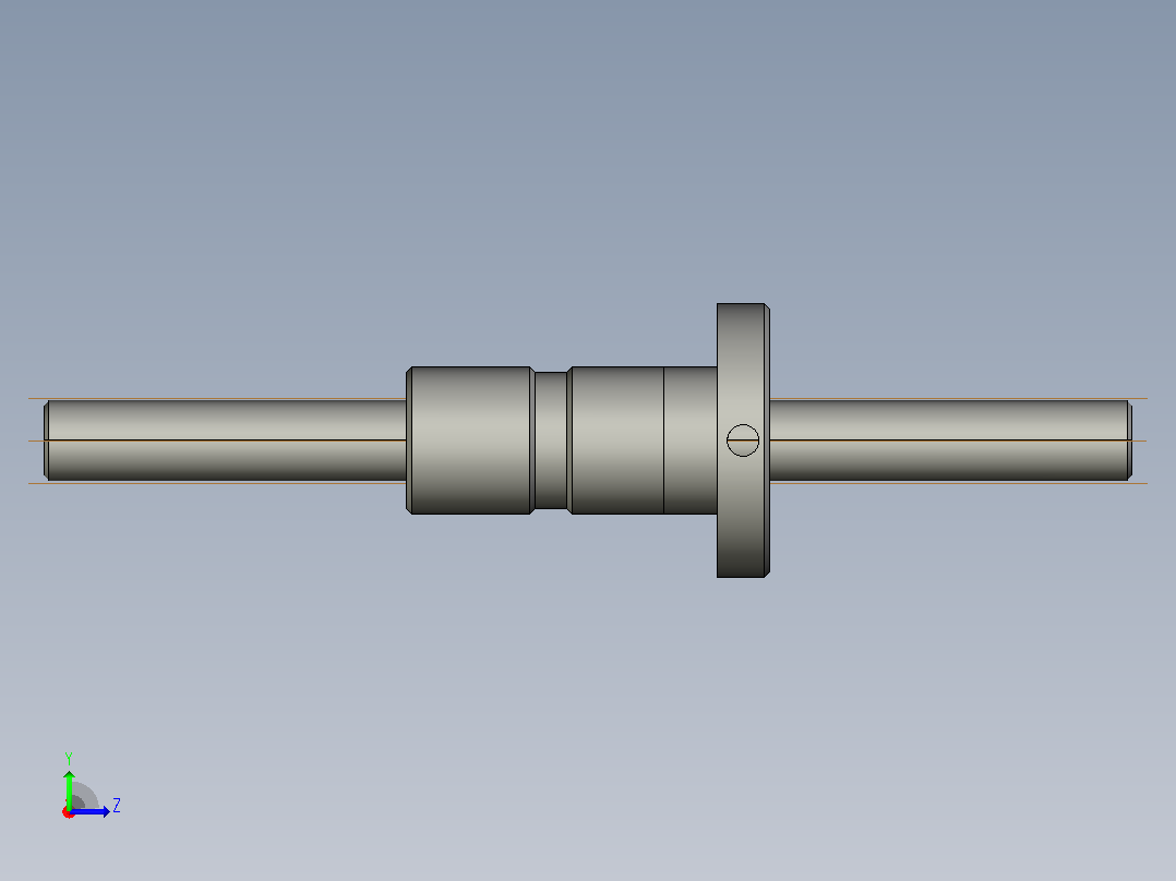 FFZD1604-3滚珠丝杆3D模型左视图