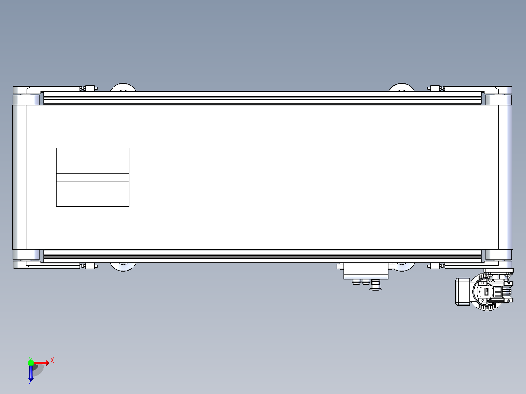 博世（Bosch）型铝型材皮带输送机俯视图