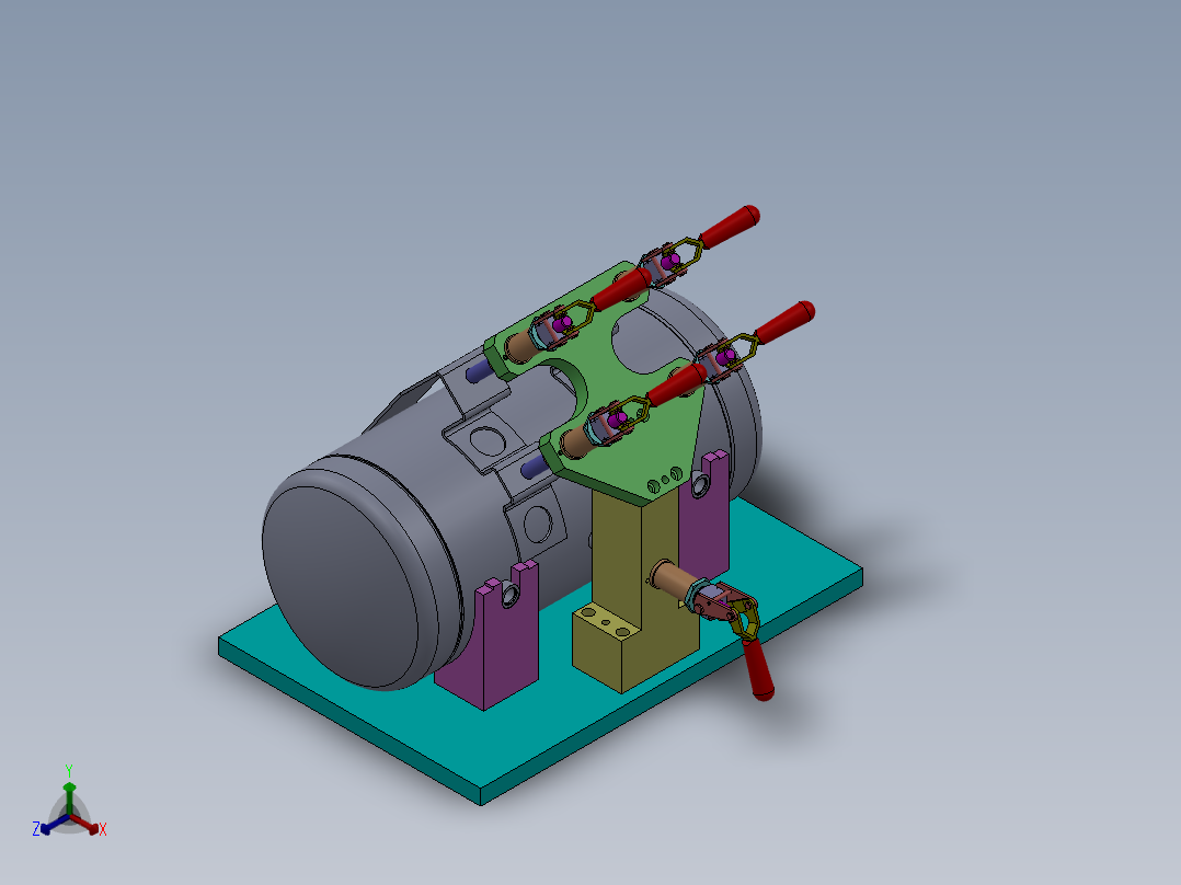 短轴零件工装正等轴测图
