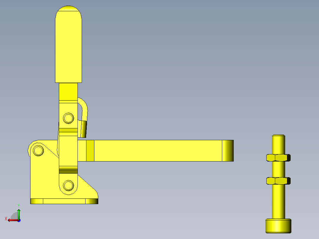 防止浮动孔测定夹具后视图