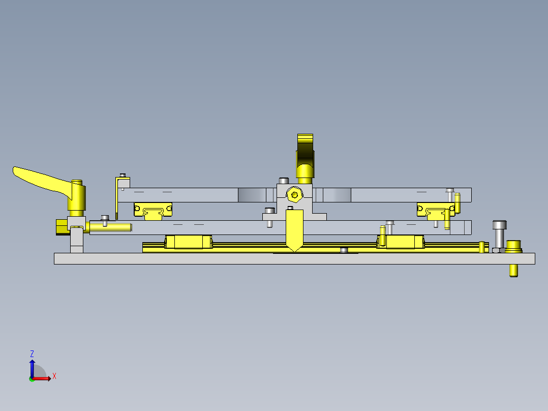 激光组件的X,Y方向阶段机构右视图
