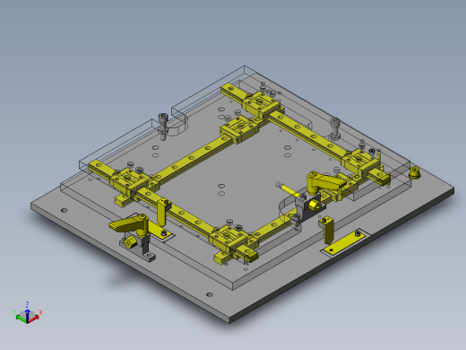 激光组件的X,Y方向阶段机构正等轴测缩略图