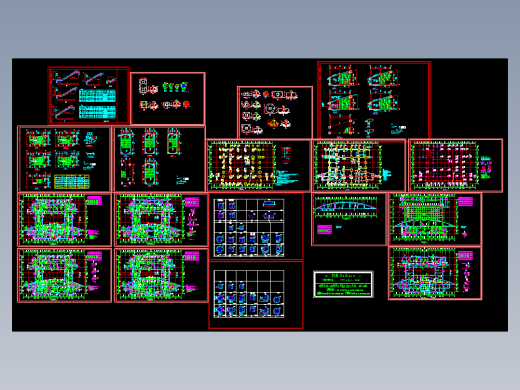 最新整理6套混凝土建筑结构CAD图纸（实用、标注详细）