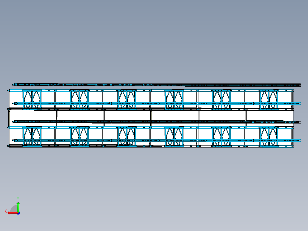 贝雷桥模型3D图纸 INVENTOR设计后视图